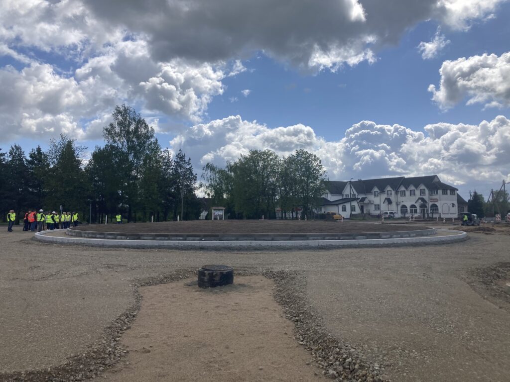 Rudaminos žiedinė sankryža (Vilniaus g., Gamyklos g., Mokyklos g.) - Gatvė - statybų nuotraukos