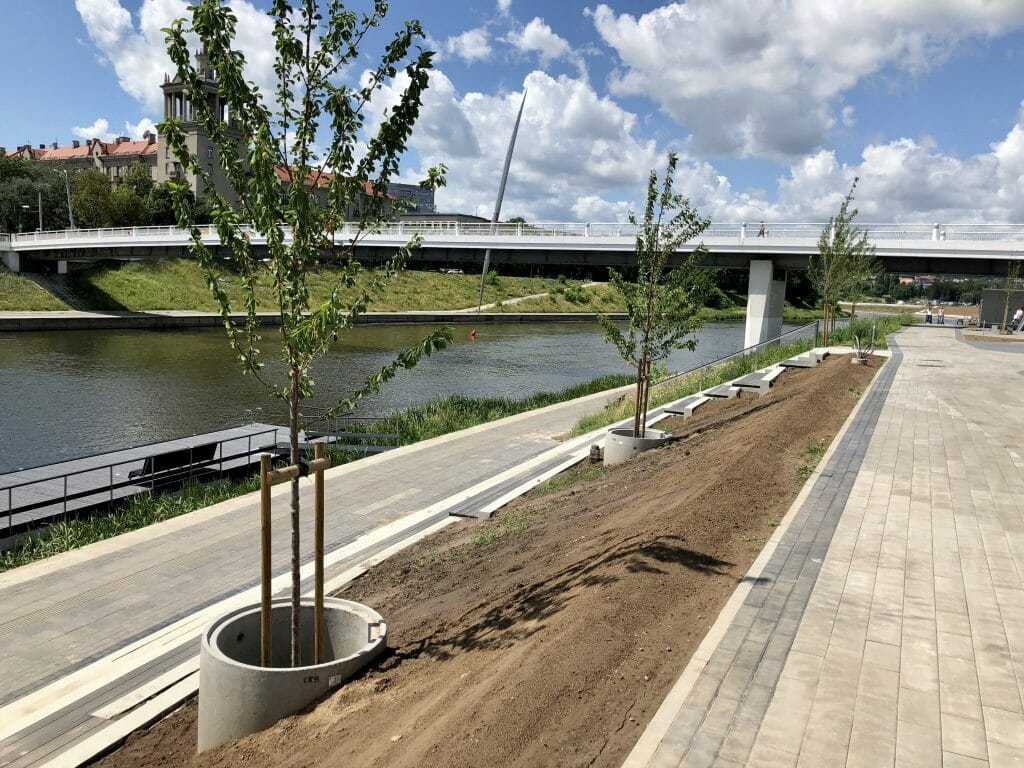Neries dešiniosios krantinės (Upės g.) - Bike path, Sports field or court, Waterside - construction photos