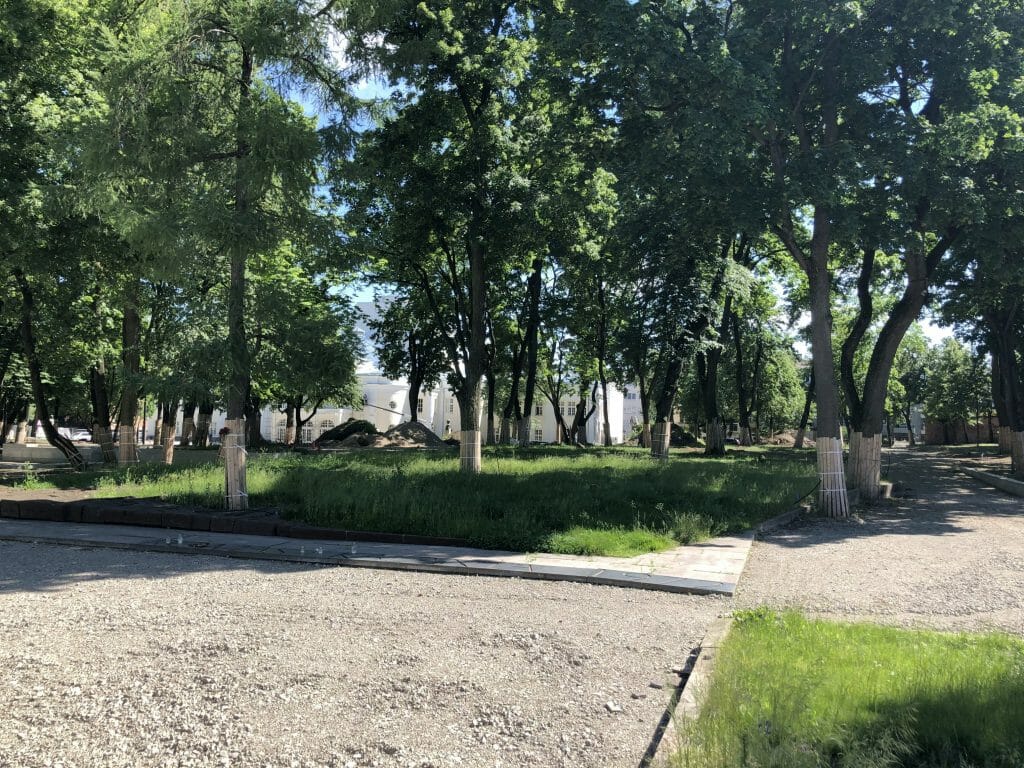 Miesto sodas (Laisvės al.) - Park - construction photos