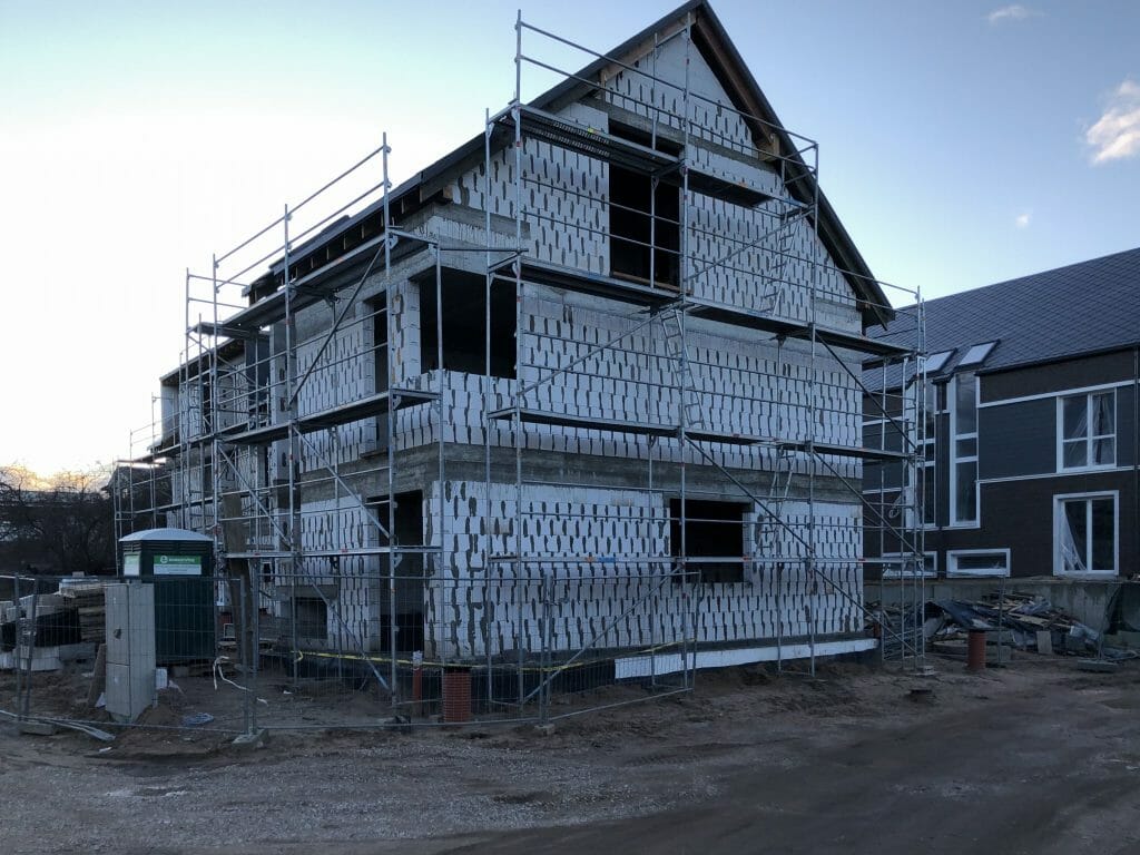 Šeškinės Ozo namai (Šeškinės sodų g. 19, 19A, 21, 21A, 23, 23A) - Row housing - construction photos