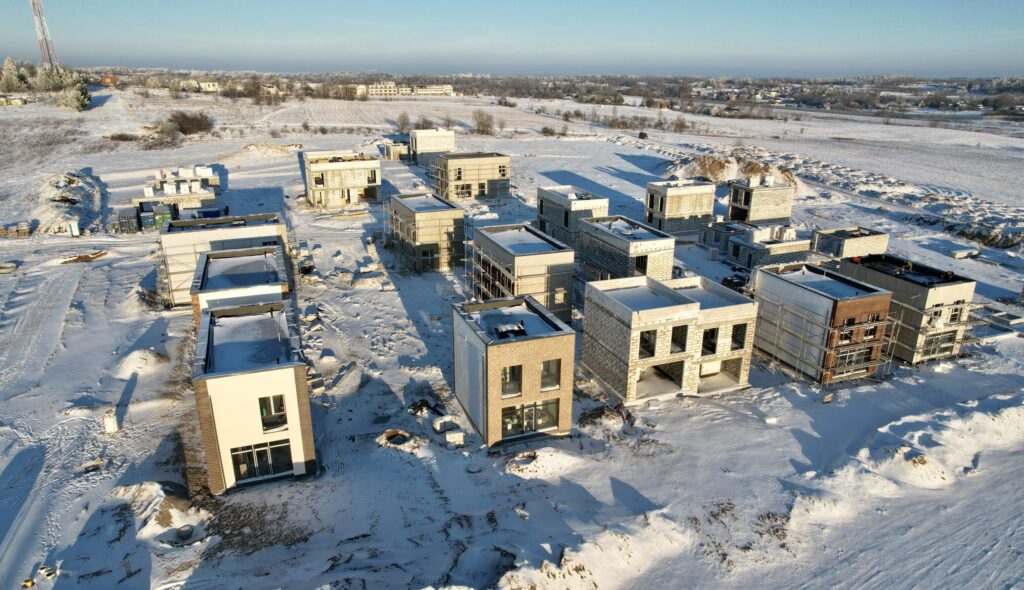 Hetitų g. namai (Hetitų g. 1, 2, 3, 4, 5, 6, 7, 8, 9, 10, 11, 12, 14, 16, 22, 24, 26, 28, 32, 33, 34, 35, 36, 37, 39, 41, 43, 47, 49) - Private house community - construction photos