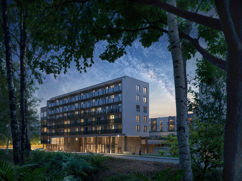 Paukščių takas 2 etapas (Ozo g. 41) - Multi apartment, Office center - visualization