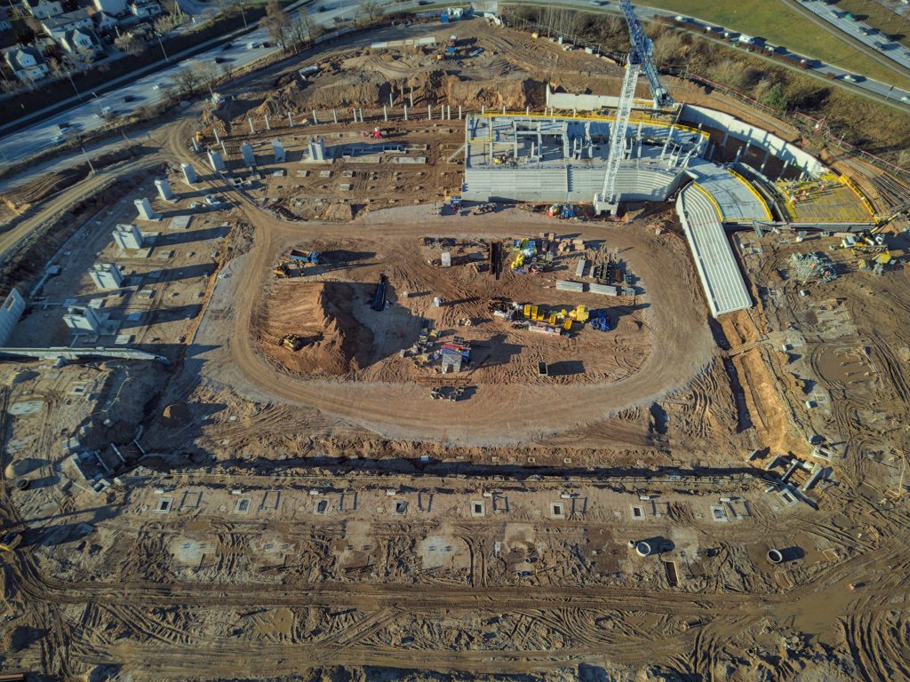 Daugiafunkcis sveikatinimo, ugdymo, švietimo, kultūros ir užimtumo kompleksas 1 etapas (stadionas) (Ozo g. 27) - Stadium - construction photos