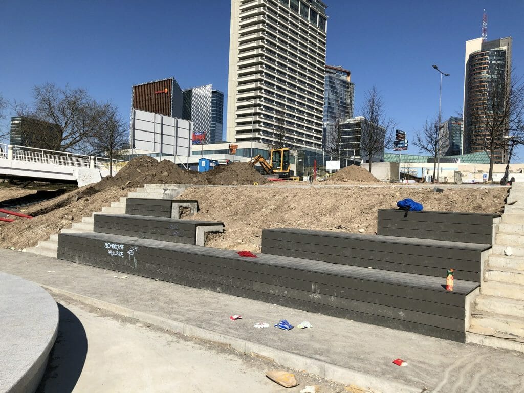 Neries dešiniosios krantinės (Upės g.) - Bike path, Sports field or court, Waterside - construction photos