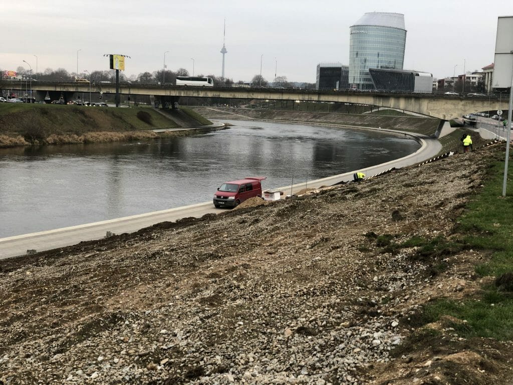 Neries dešiniosios krantinės (Upės g.) - Bike path, Sports field or court, Waterside - construction photos