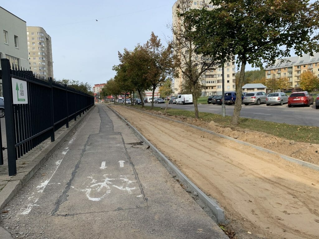 Fabijoniškių g. dviračių takas nuo Ateities g. iki Ukmergės g. (Fabijoniškių g.) - Bike path - construction photos