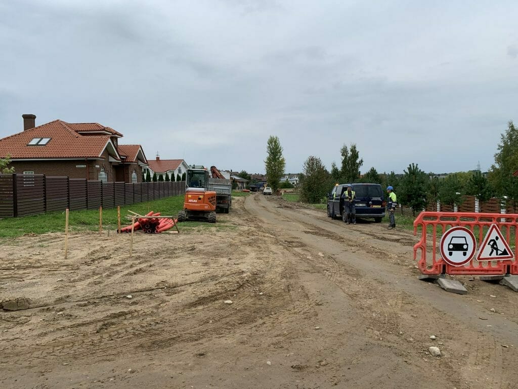 Tauralaukio gyvenvietės gatvės (Vėjo g., Virkučių g., Uosių g., Žvaigždžių g., Vaivorykštės g., Griaustinio g., Lietaus g., Slengių g., Arimų g., Akmenų g., Debesų g., Smėlio g.) - Street - construction photos