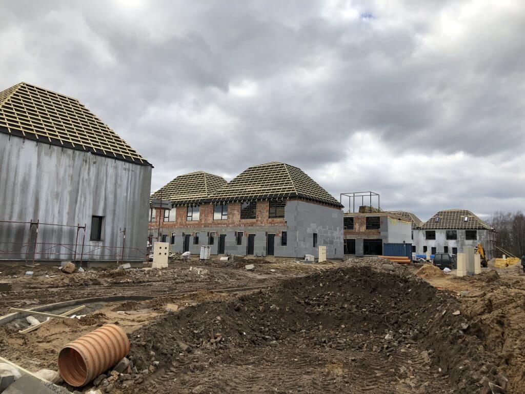 Rytinė žvaigždė (Valonų g. 13) - Row housing - construction photos