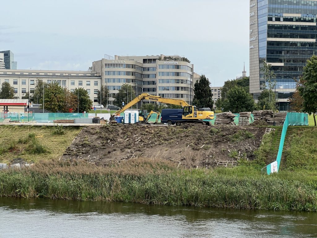 Pėsčiųjų tiltas per Nerį (Alberto tiltas) (Upės g.) - Dviračių takas, Tiltas - statybų nuotraukos