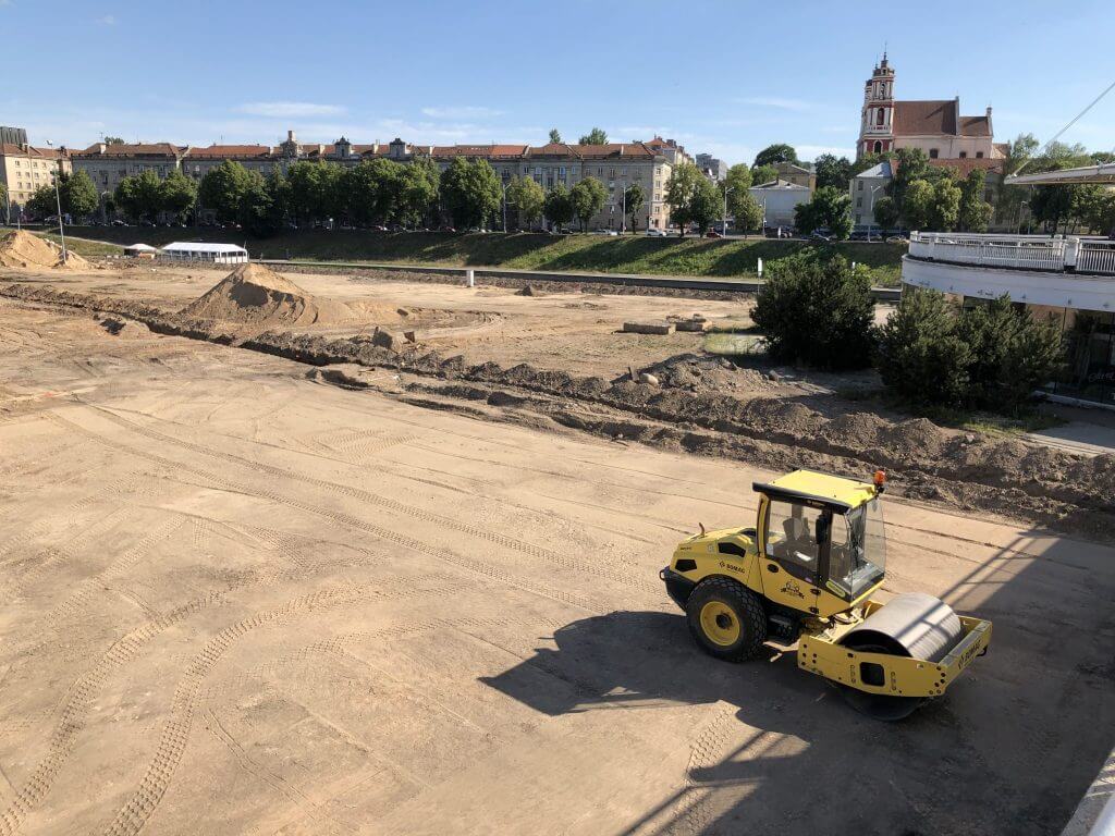 Neries dešiniosios krantinės (Upės g.) - Bike path, Sports field or court, Waterside - construction photos