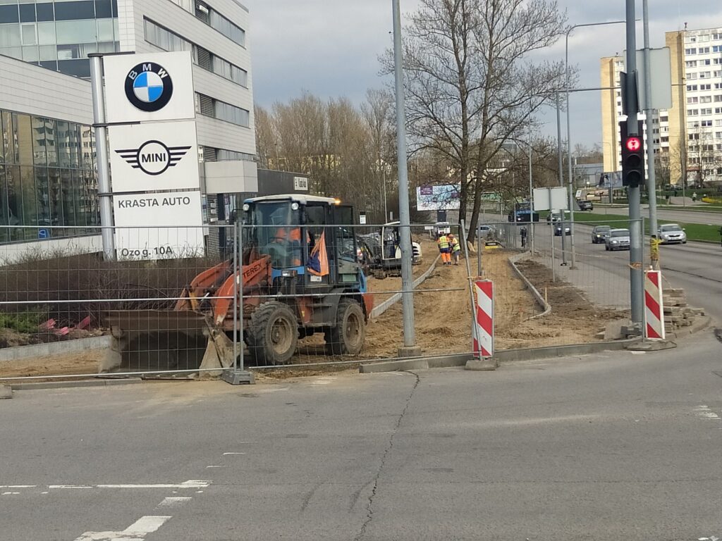 Dviračių tako atkarpa ties Ozo g. 12 (Ozo g.) - Bike path - construction photos