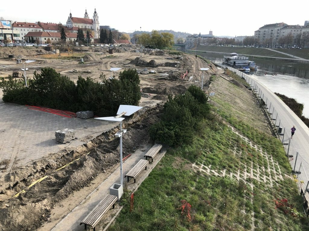 Neries dešiniosios krantinės (Upės g.) - Bike path, Sports field or court, Waterside - construction photos