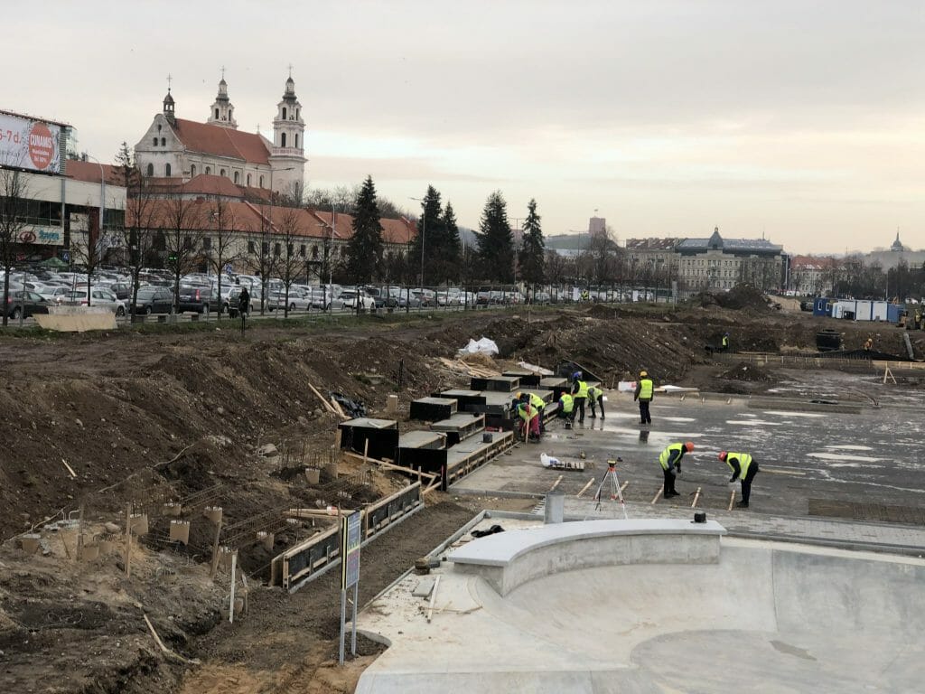 Neries dešiniosios krantinės (Upės g.) - Bike path, Sports field or court, Waterside - construction photos