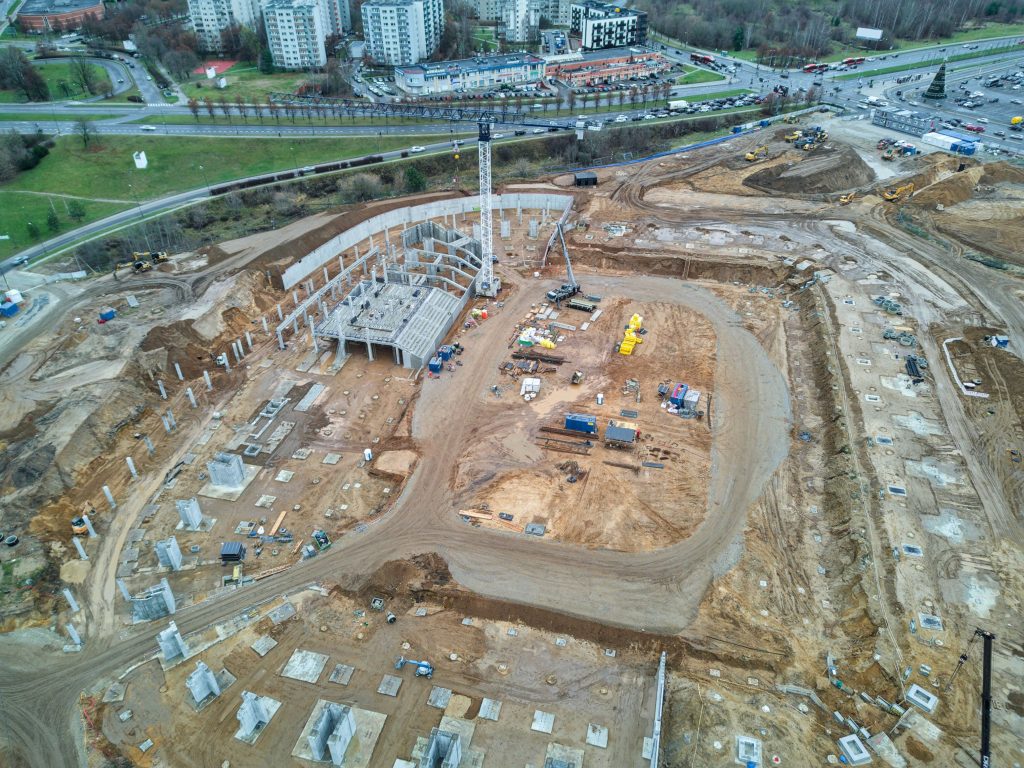 Daugiafunkcis sveikatinimo, ugdymo, švietimo, kultūros ir užimtumo kompleksas 1 etapas (stadionas) (Ozo g. 27) - Stadium - construction photos
