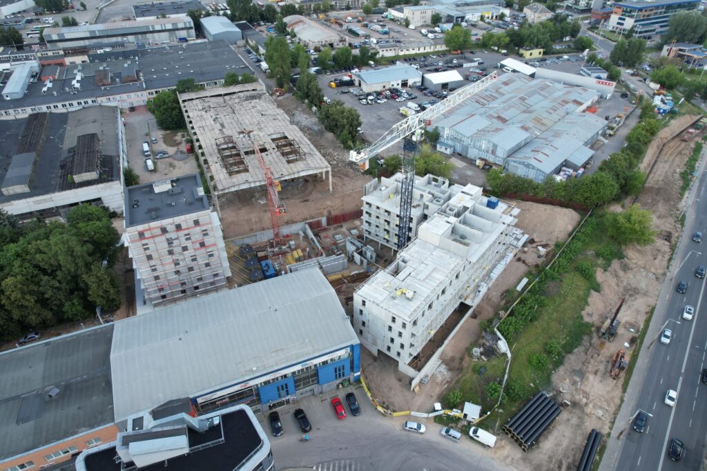 City Yard (Kareivių g. 2D) - Multi apartment - construction photos