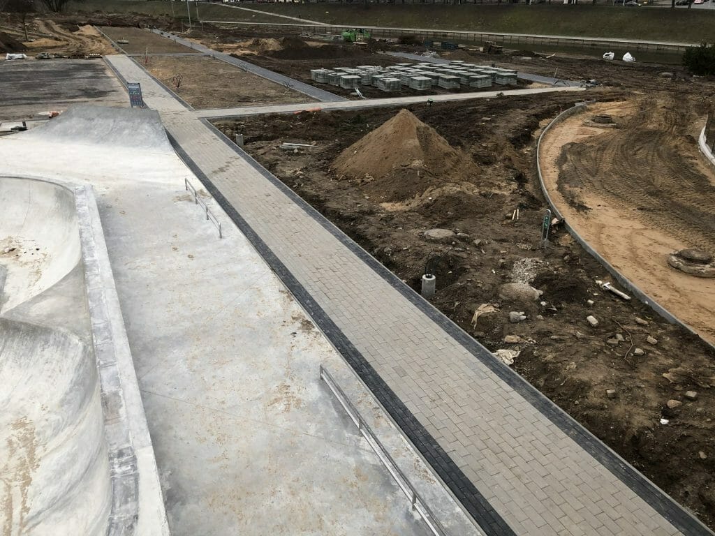 Neries dešiniosios krantinės (Upės g.) - Bike path, Sports field or court, Waterside - construction photos