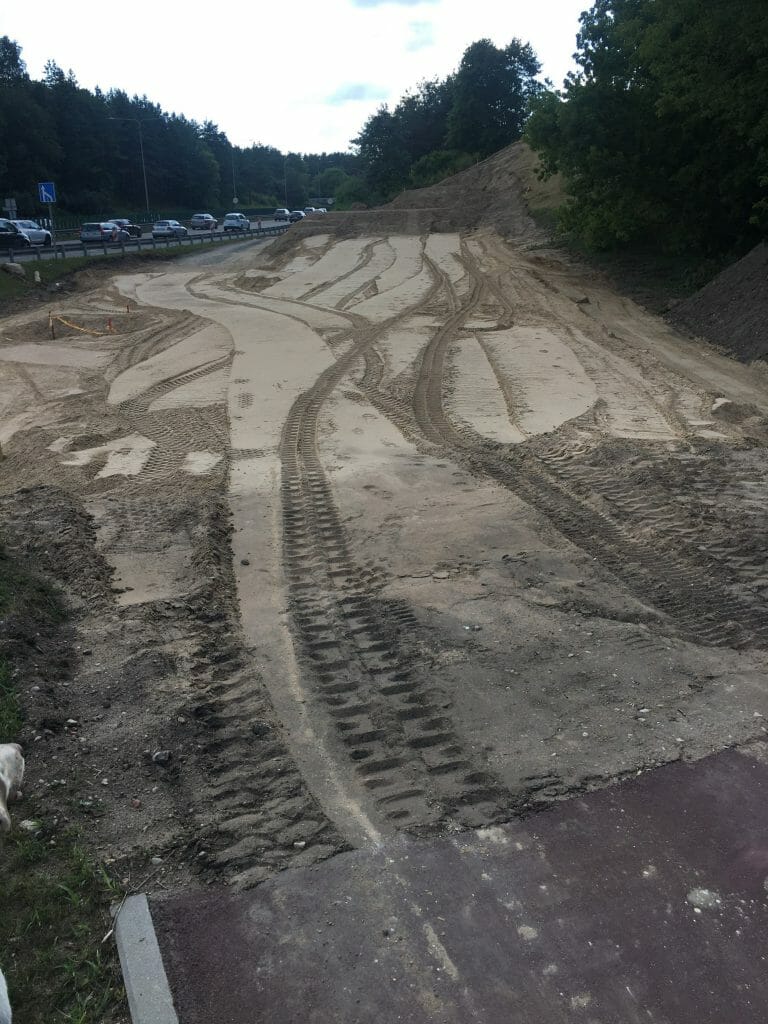 Oslo g. dviračių ir pėsčiųjų takas iki viaduko (Oslo g.) - Bike path - construction photos