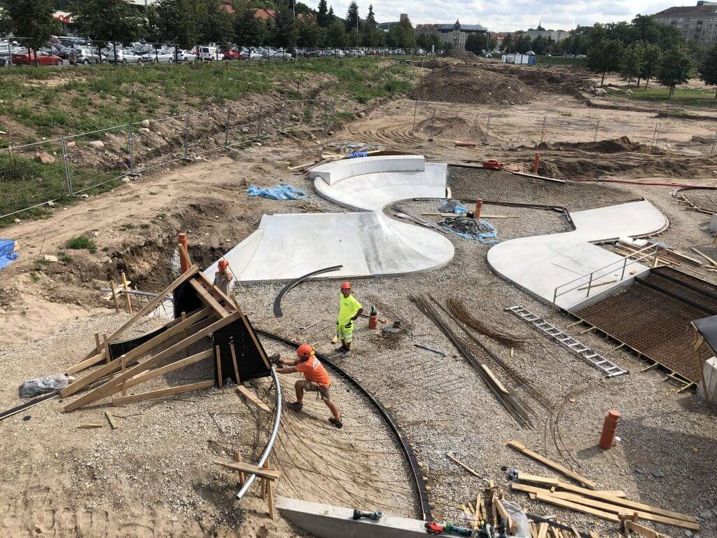 Neries dešiniosios krantinės (Upės g.) - Bike path, Sports field or court, Waterside - construction photos