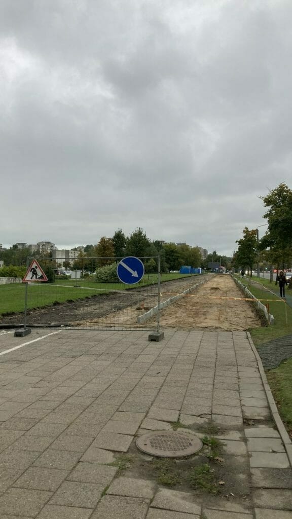 Pėsčiųjų ir dviračių takas nuo Justiniškių g. iki Pilaitės pr. (Laisvės pr.) - Bike path - construction photos