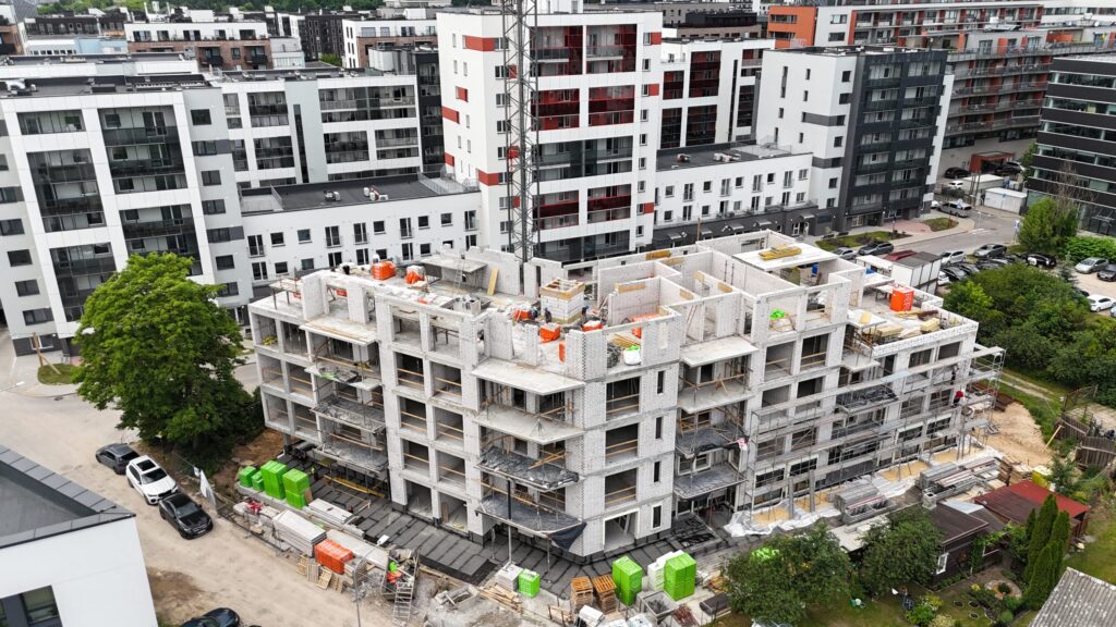 Šnipiškių terasos (Daugėliškio g. 27, 29) - Multi apartment - construction photos