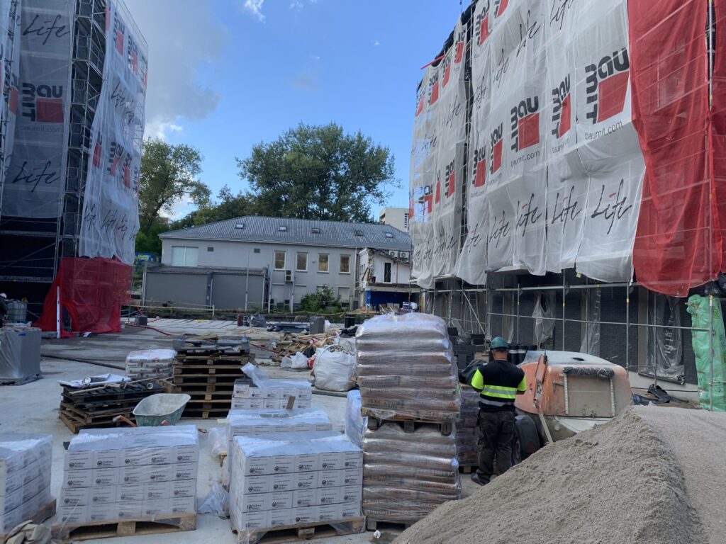 Skvero namai 1 etapas (T. Ševčenkos g. 25) - Hotel, Multi apartment - construction photos