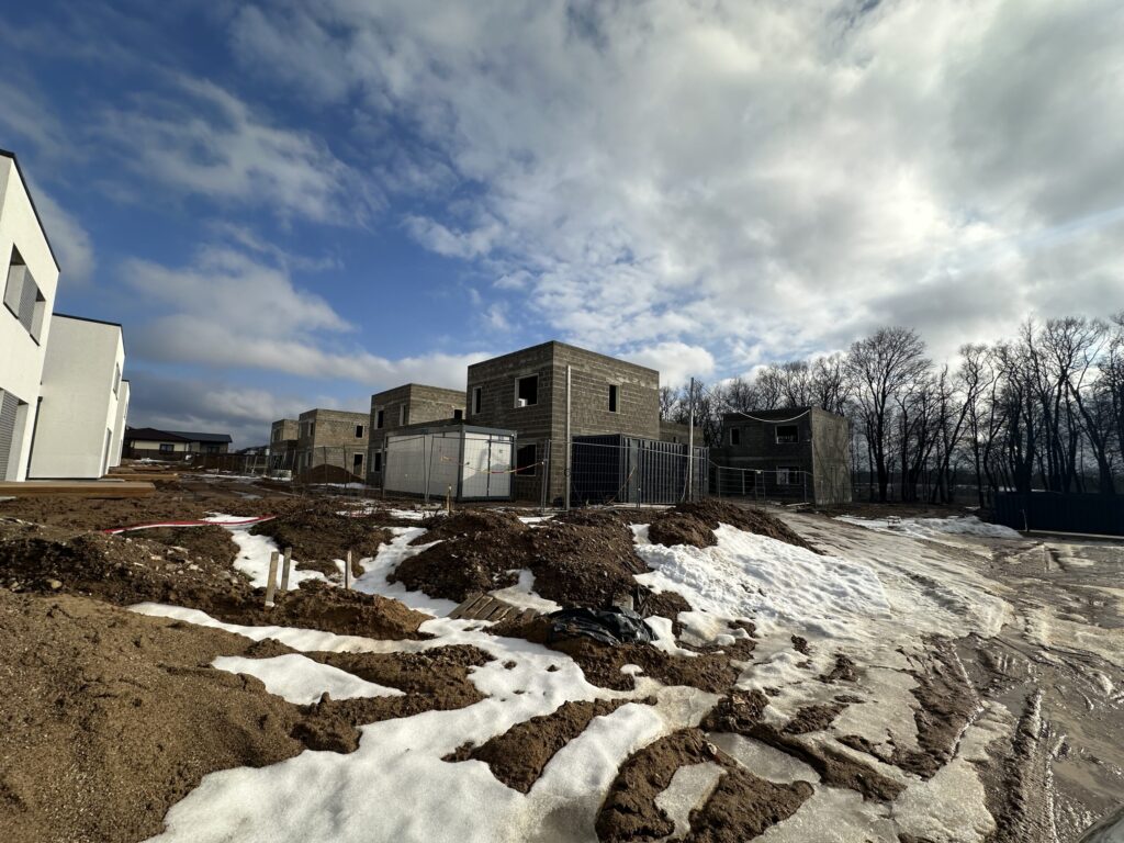 Matiškių terasos (Matiškių g. 71, 73, 75, 77, 79, 81, 83, 85) - Row housing - construction photos