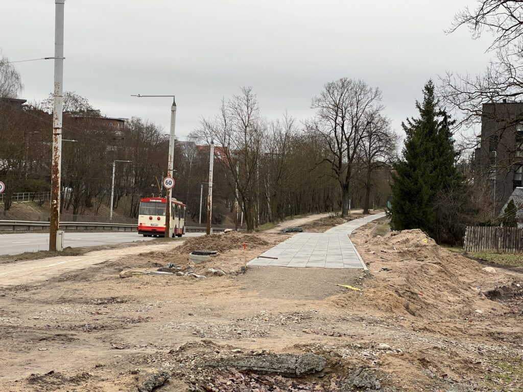 T. Narbuto g. dviračių takas ir viešojo transporto juosta (T. Narbuto g.) - Bike path - construction photos