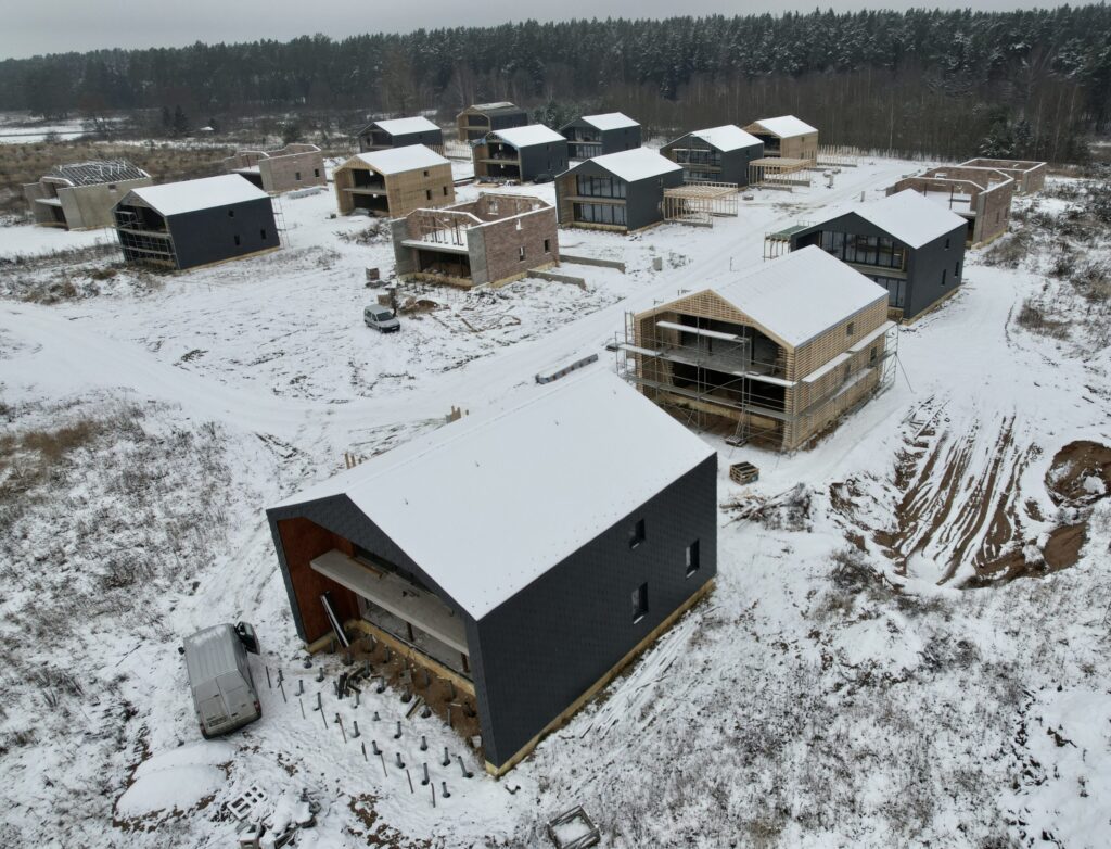 Alksnių g. 2, 4, 6, 7, 8, 9, 10, 11, 12, 13, 14, 15, 16, 18, 20, 22, 24, 26 (Alksnių g. 2, 4, 6, 7, 8, 9, 10, 11, 12, 13, 14, 15, 16, 18, 20, 22, 24, 26) - Private house community - construction photos