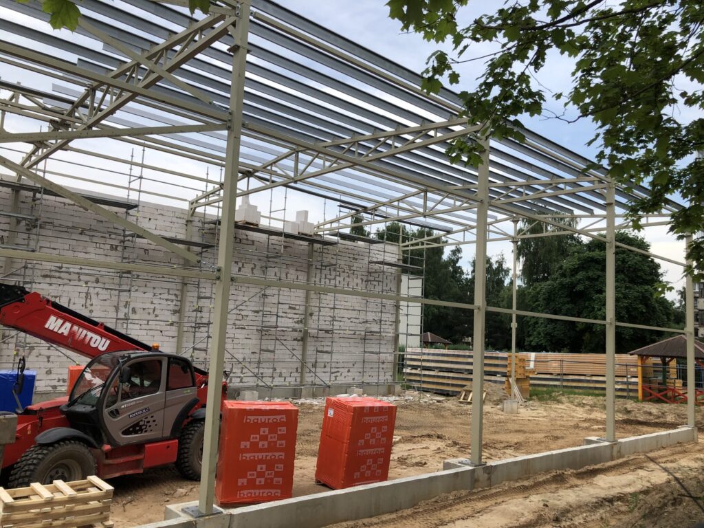 Vilijos darželio sporto salė (Taikos g. 15) - Sports arena - construction photos