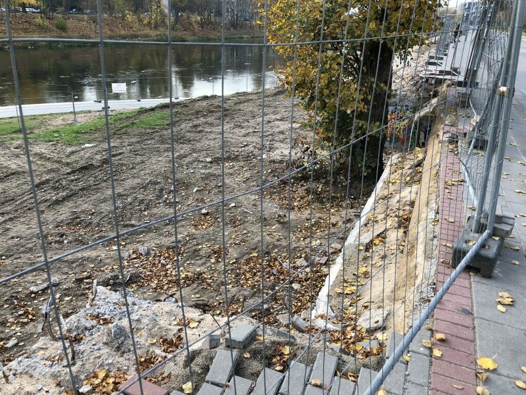 Neries dešiniosios krantinės (Upės g.) - Bike path, Sports field or court, Waterside - construction photos