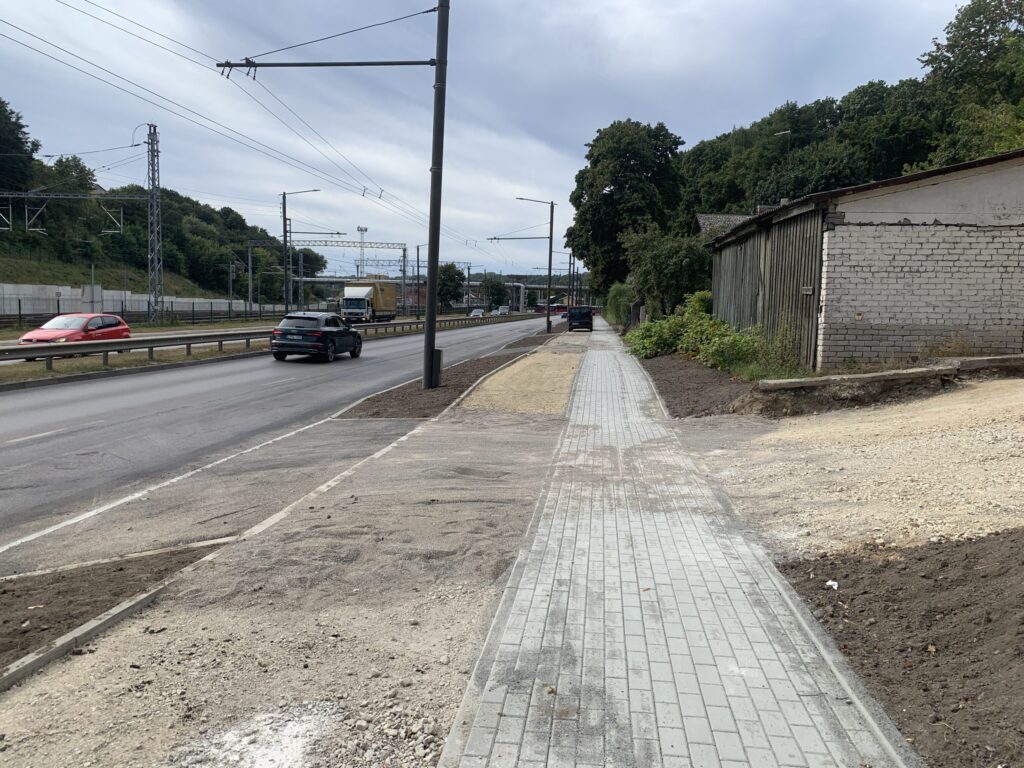 M. K. Čiurliono, Tunelio, K. Baršausko g. dviračių takas (M. K. Čiurliono g., Tunelio g., K. Baršausko g.) - Bike path - construction photos