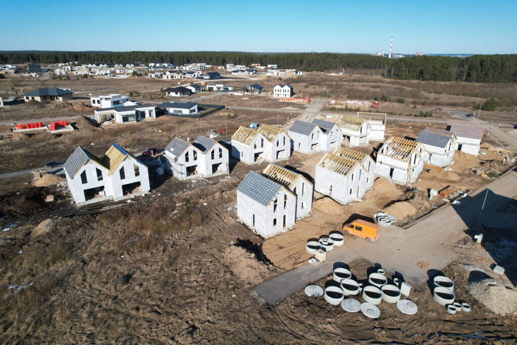 Paluknio kotedžai (Paluknio g. 28, 30, 32, 34, 36, 46, 48, 50, 52, 54) - Row housing - construction photos