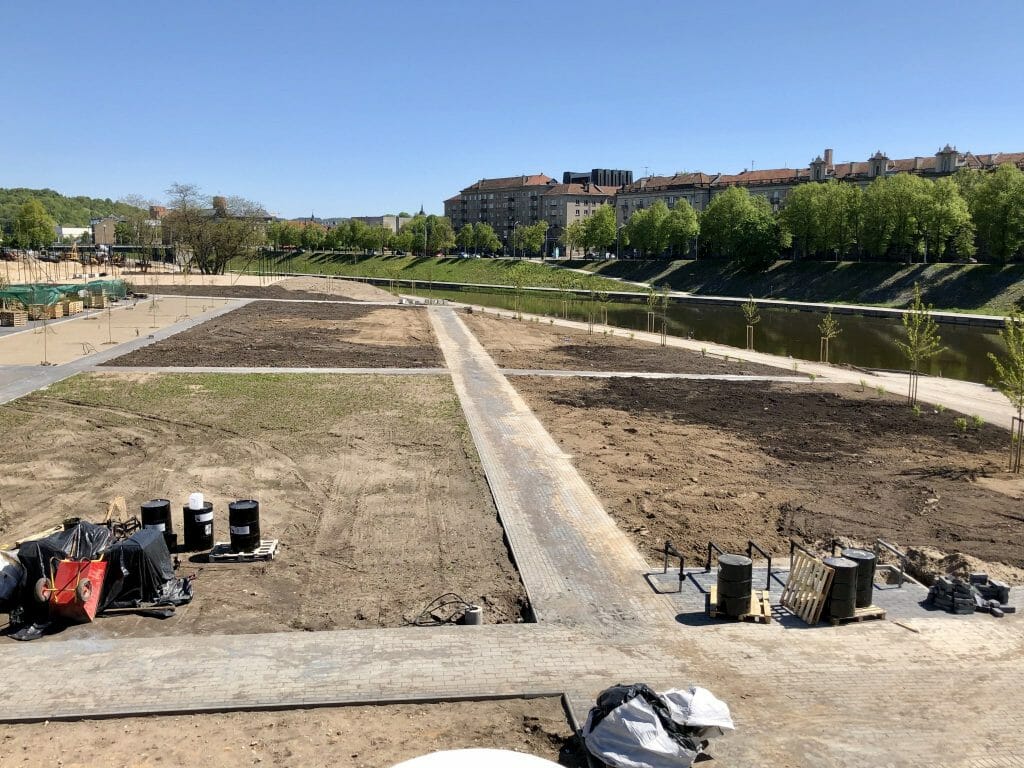 Neries dešiniosios krantinės (Upės g.) - Bike path, Sports field or court, Waterside - construction photos