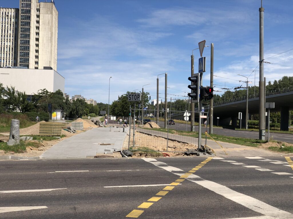 T. Narbuto g. dviračių takas ir viešojo transporto juosta (T. Narbuto g.) - Bike path - construction photos