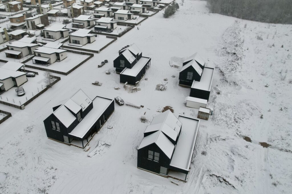 12 bičiulių (Aušros g. 1, 3, 5, 7, 9, 11, 13, 15, Pabalių k.) - Private house community - construction photos