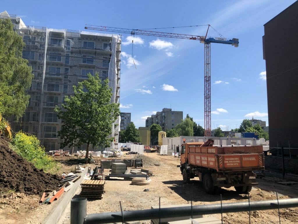 Klevų namai (Partizanų g. 34) - Multi apartment - construction photos