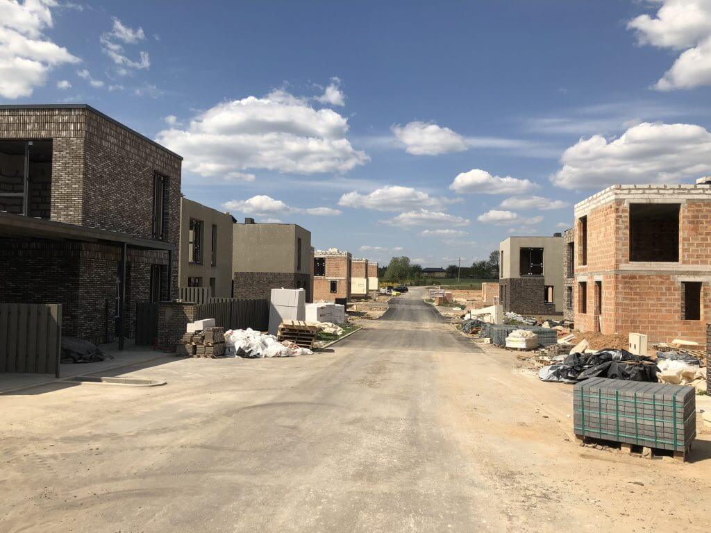 Herkaus alėjos (Notangos/Kulmo g.) - Row housing - construction photos