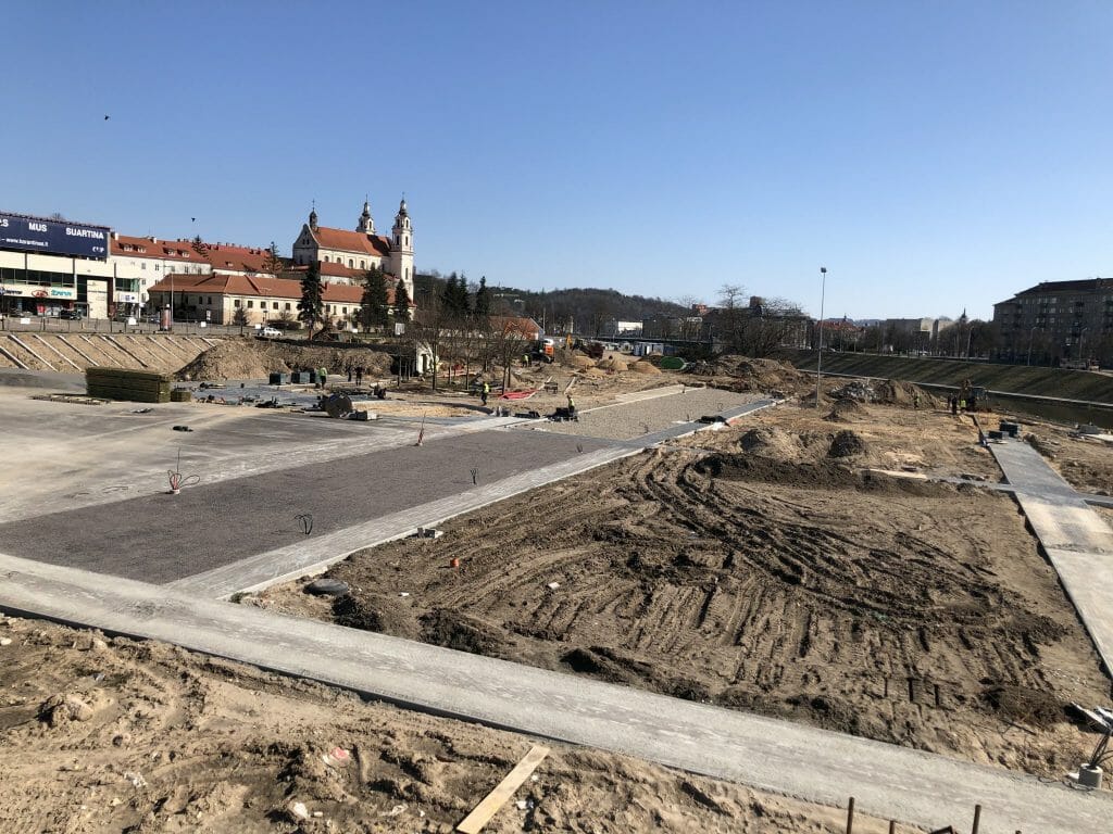 Neries dešiniosios krantinės (Upės g.) - Bike path, Sports field or court, Waterside - construction photos