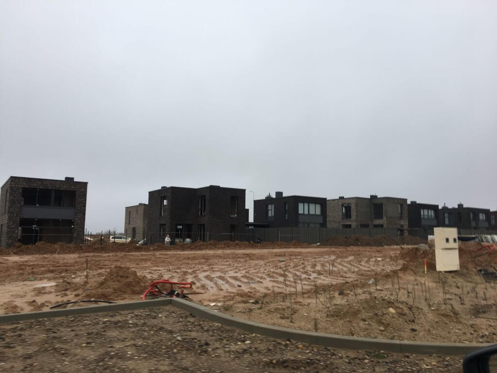 Herkaus alėjos (Notangos/Kulmo g.) - Row housing - construction photos