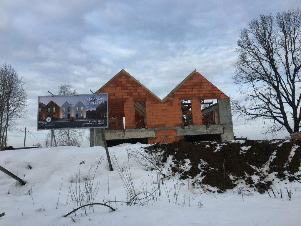 Ąžuolo kvartalas 1 etapas (Bernotų g. 1, Bernotų g. 17, Lavoriškių g. 1, Karmazinų g. 2) - Row housing - construction photos