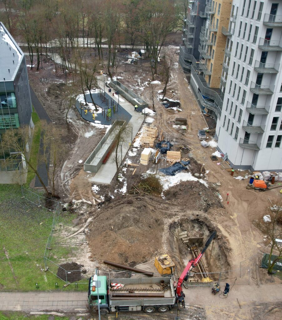 Miesto skveras (Europos pr.) - Square - construction photos