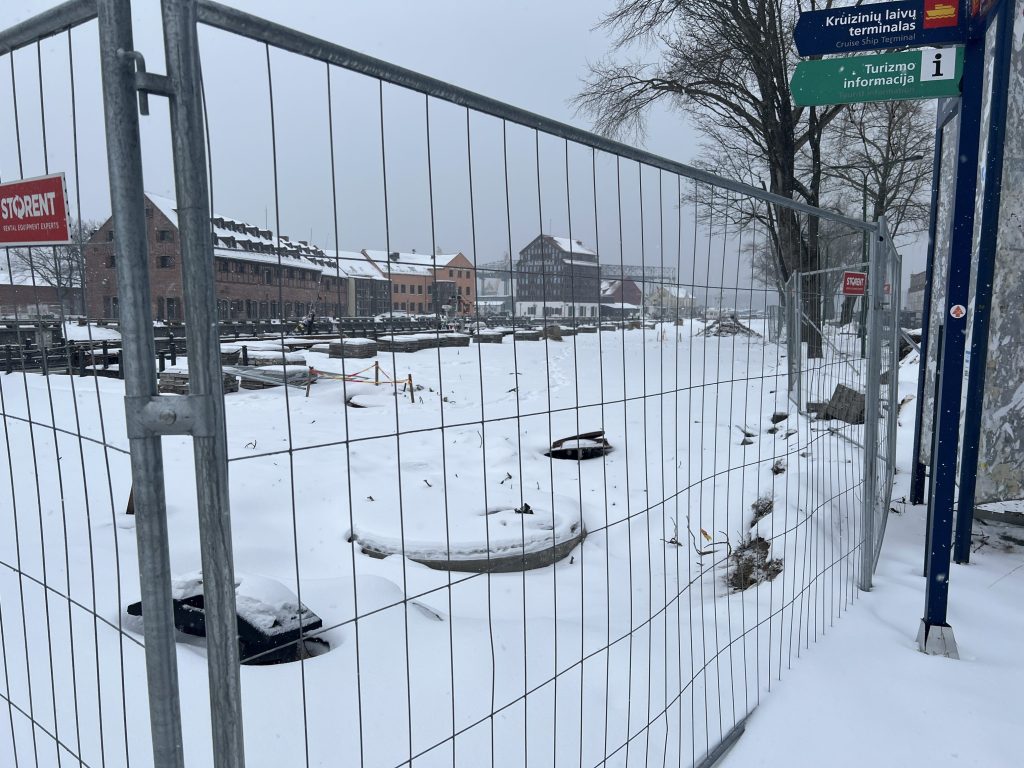 Šiaurės rago skveras (Danės g.) - Parks, Gājēju ceļš, Ūdenstilpnes krasts - būvdarbu attēli