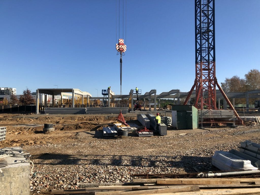 IKI Pilaitės pr. parduotuvė ir administracinis (Pilaitės pr. 42) - Food store, Office center - construction photos
