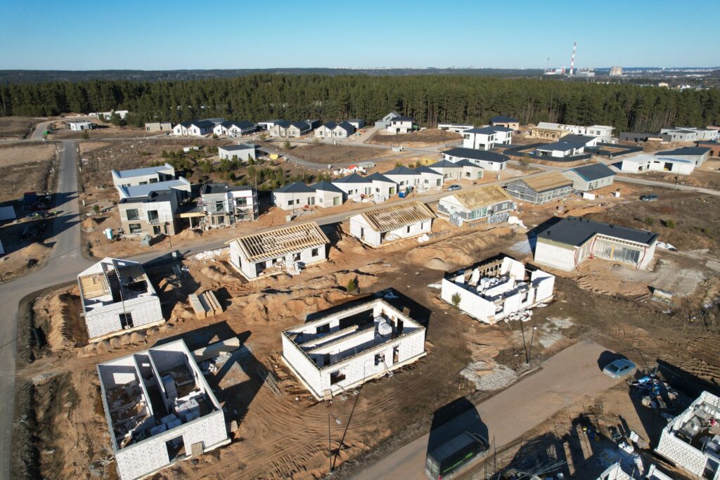 Grendavės g. 34A, 34A, 34C, 34D, 34E (Grendavės g. 34A, 34A, 34C, 34D, 34E) - Private house community - construction photos