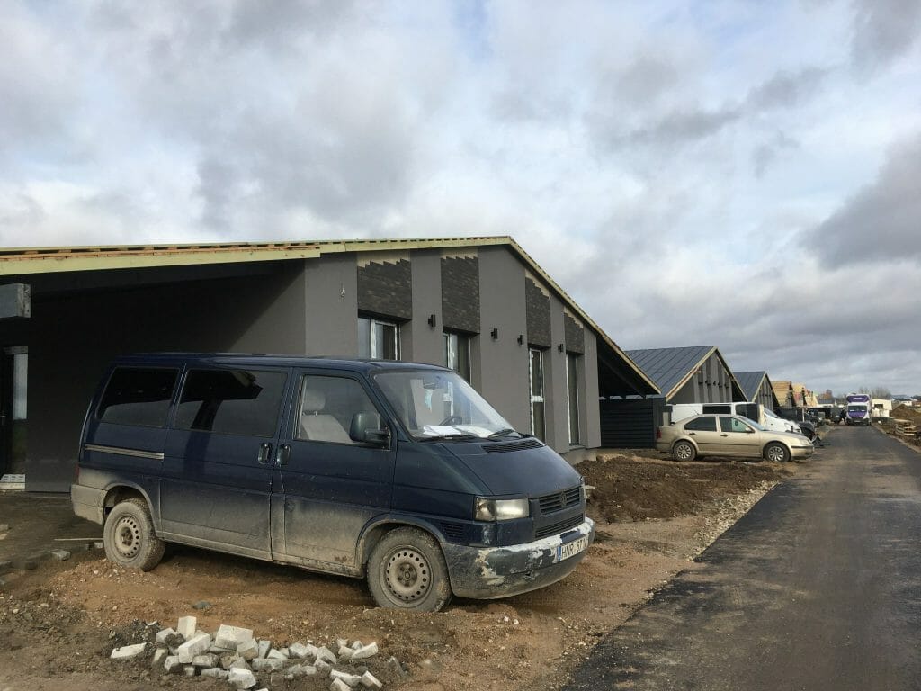 Sakalų namai (Minties g. 2, 4, 6, 8, 10, 12, 14) - Row housing - construction photos
