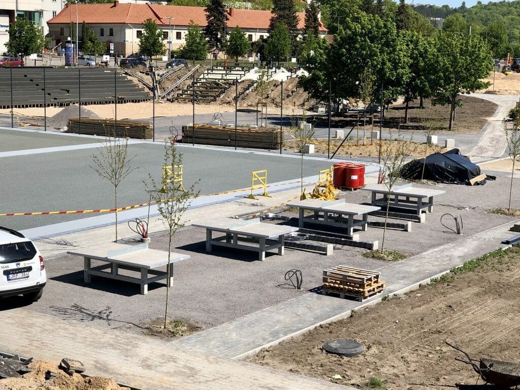 Neries dešiniosios krantinės (Upės g.) - Bike path, Sports field or court, Waterside - construction photos