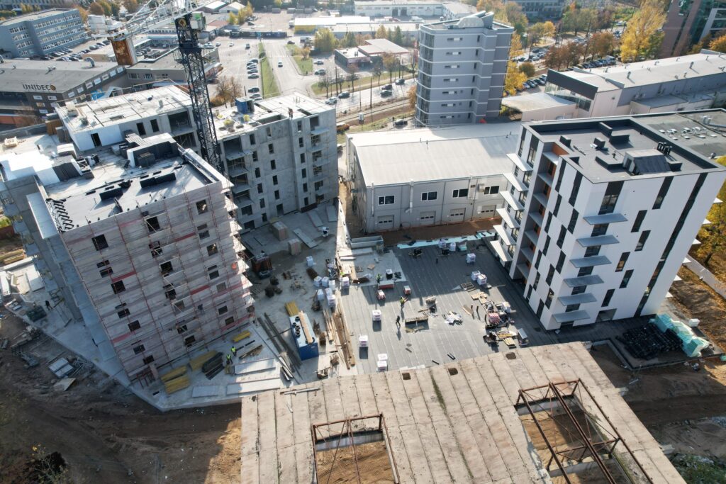 City Yard (Kareivių g. 2D) - Multi apartment - construction photos