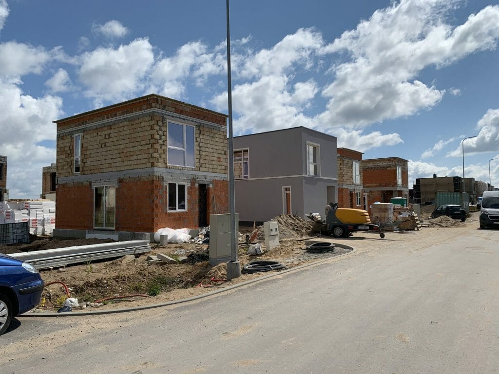 Herkaus alėjos (Notangos/Kulmo g.) - Row housing - construction photos