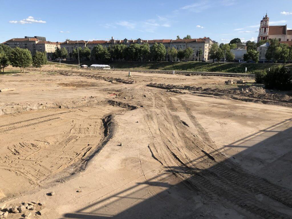 Neries dešiniosios krantinės (Upės g.) - Bike path, Sports field or court, Waterside - construction photos