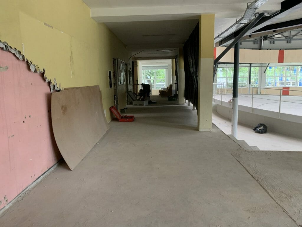 Naujamiesčio lengvosios atletikos maniežas (Žemaitės g. 6) - Sports arena - construction photos